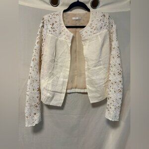Promod Linen and Lace Open Blazer  10UK